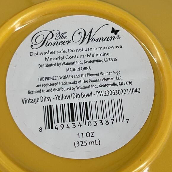 Pioneer Woman Ditsy Painterly Melamine Dip Snack Fruit Dessert Bowls 11oz Set 4 - Picture 4 of 15